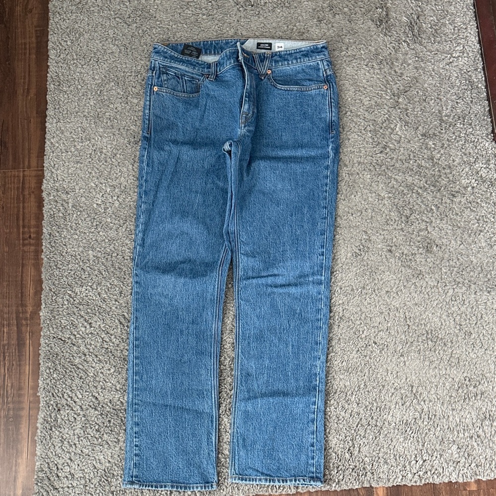 Volcom Solver Straight-Leg Men's Denim Jeans in Blue 34x32